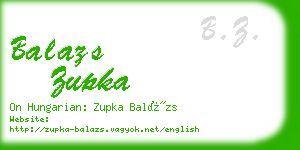 balazs zupka business card